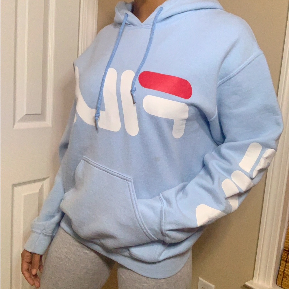 Fila baby blue hoodie